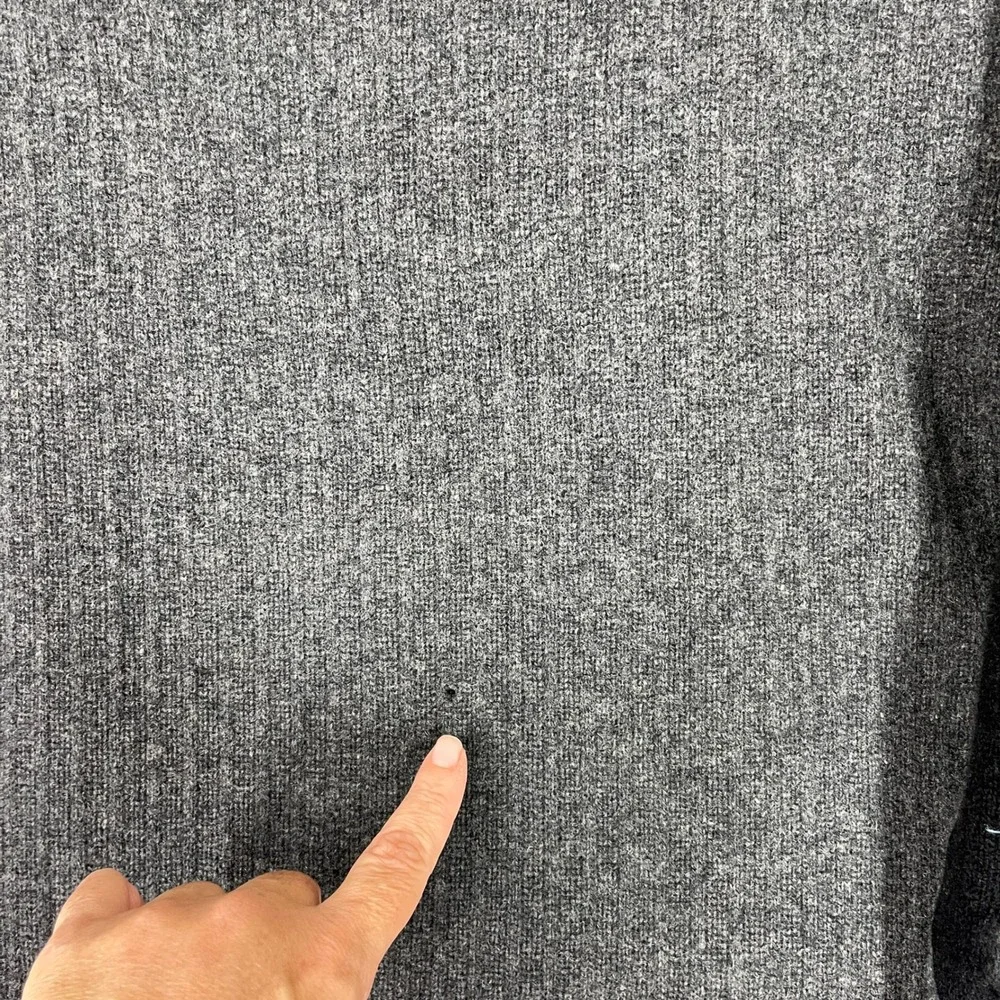 Vintage Banana Republic Lambswool Cashmere Sweater Mens L Gray Elbow Patch Y2K‎